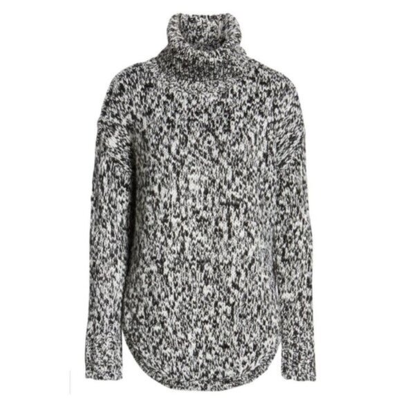 Nordstrom Treasure & Bond Turtleneck Sweater Tunic in Black Combo - Picture 1 of 13